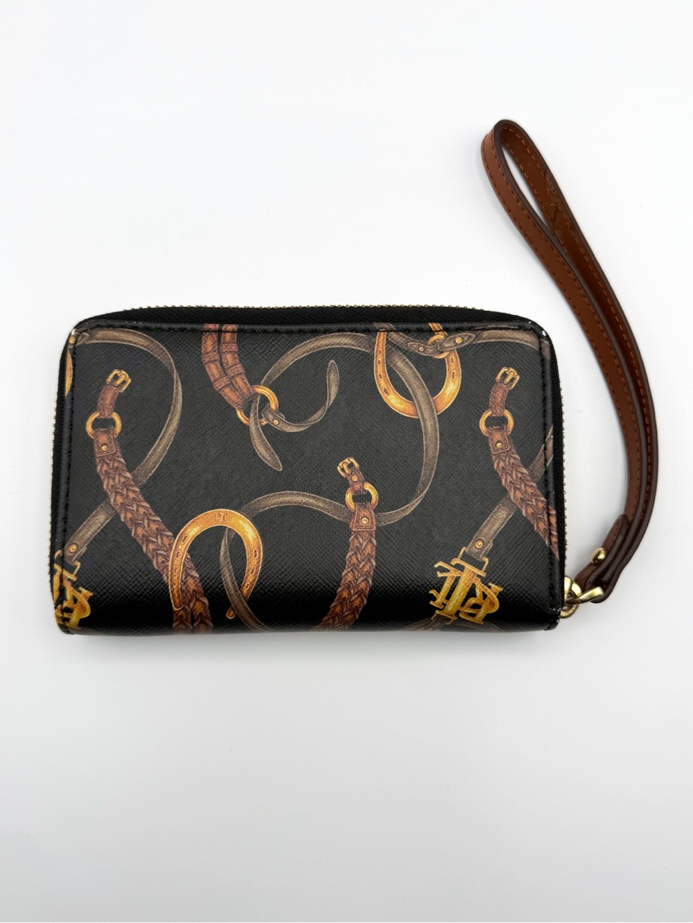 ⚜️LAUREN RALPH LAUREN⚜️ Black Signature Equestrian Print Wristlet Wallet - Picture 4 of 15